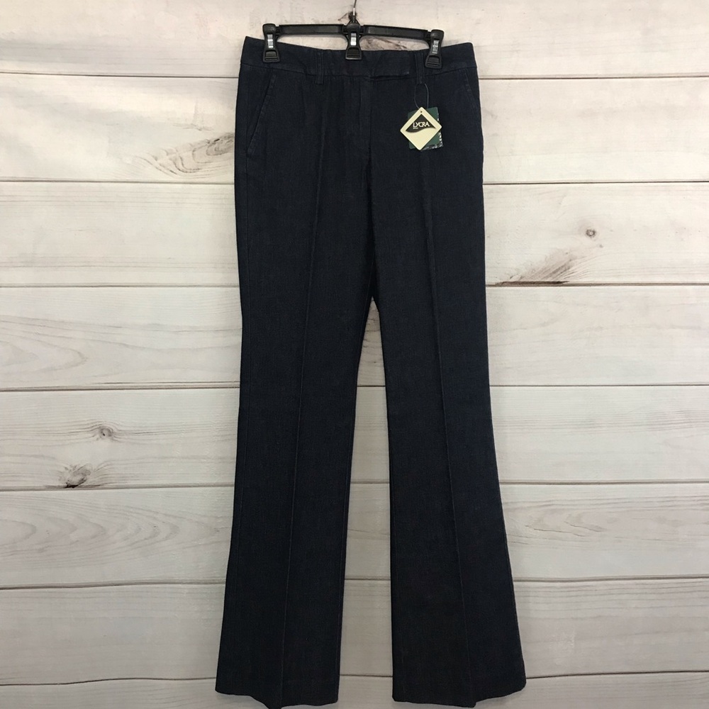 LL Bean Favorite Fit Jeans 4 Tall Blue Dark Wash